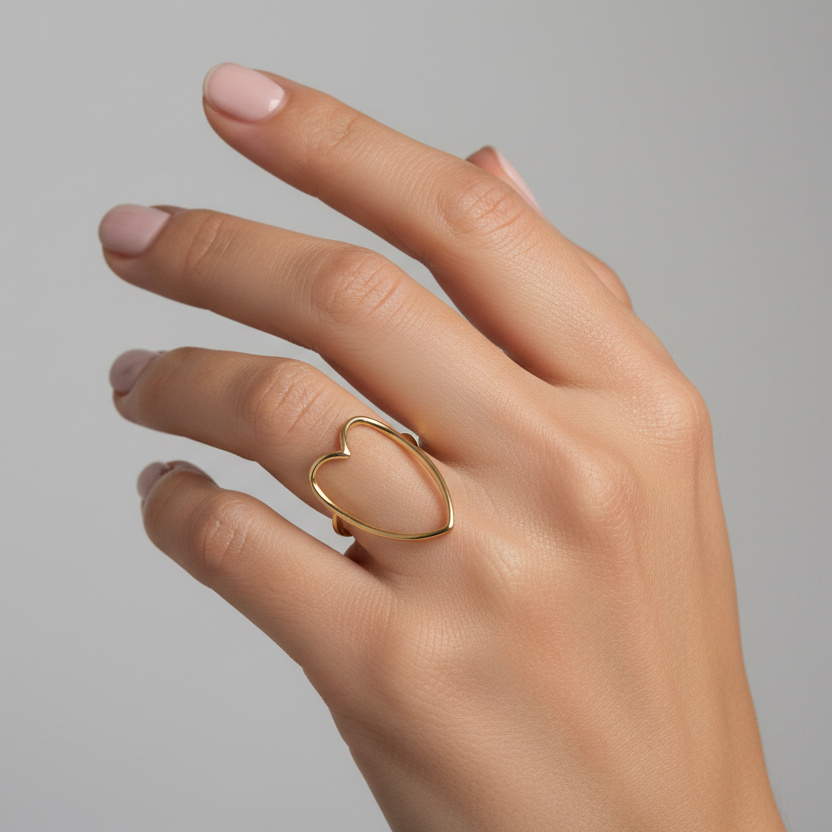 Anello Cuore leggero in 2 colori