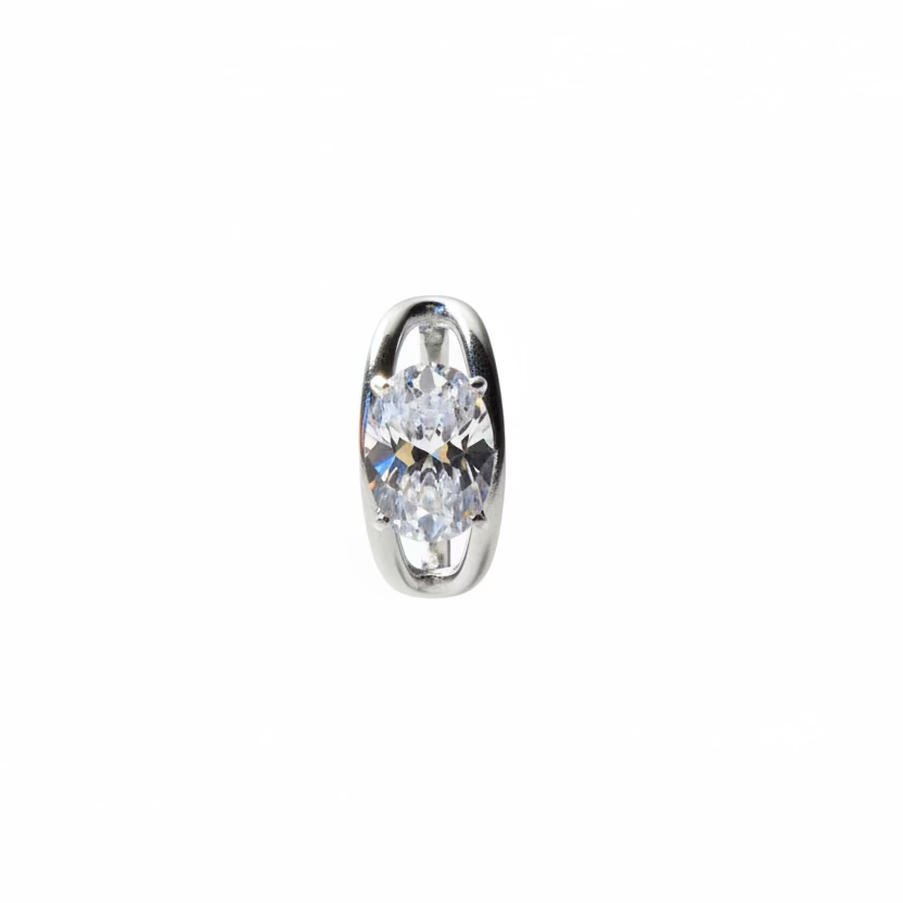 Ear cuff oval sparkling
