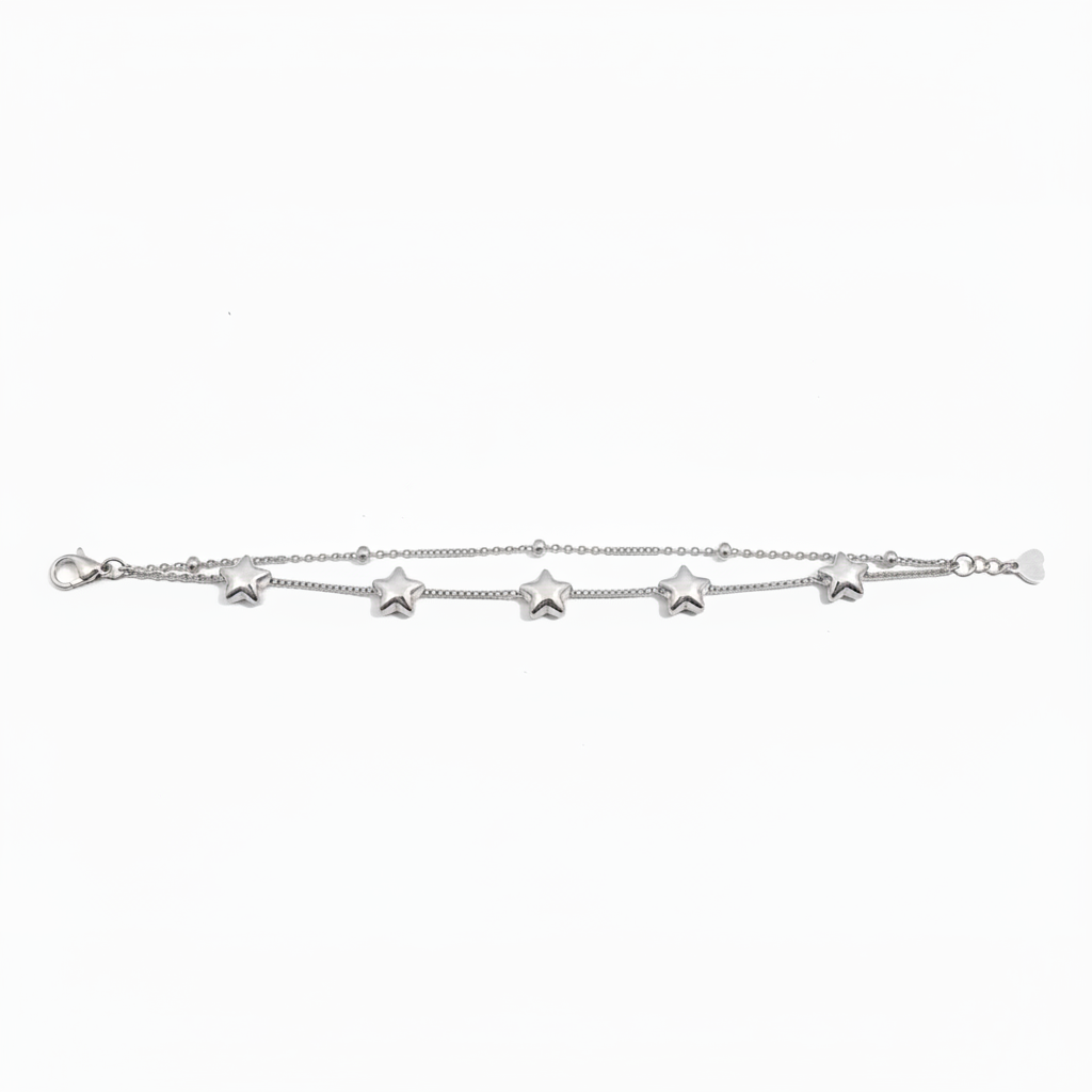 Bracciale stelle a due fili in 2 colori