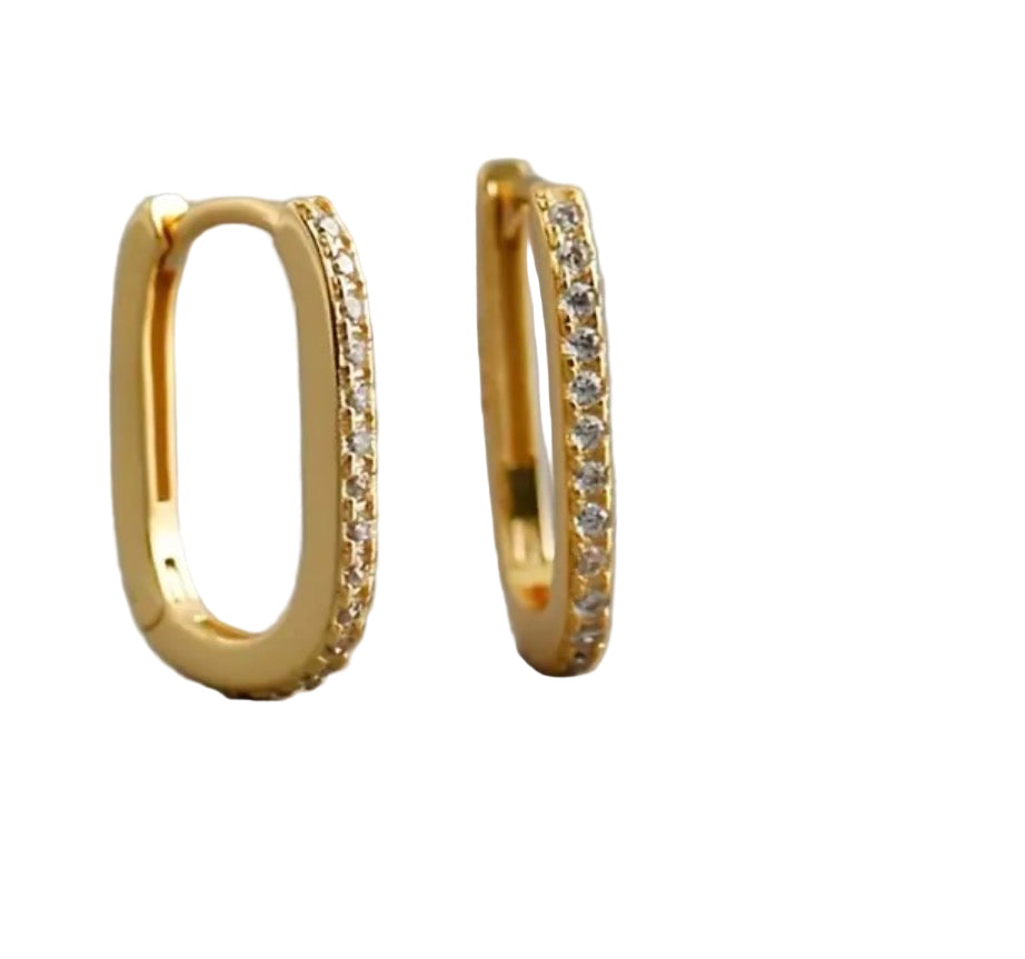 Orecchino rettangolo in 2 colori