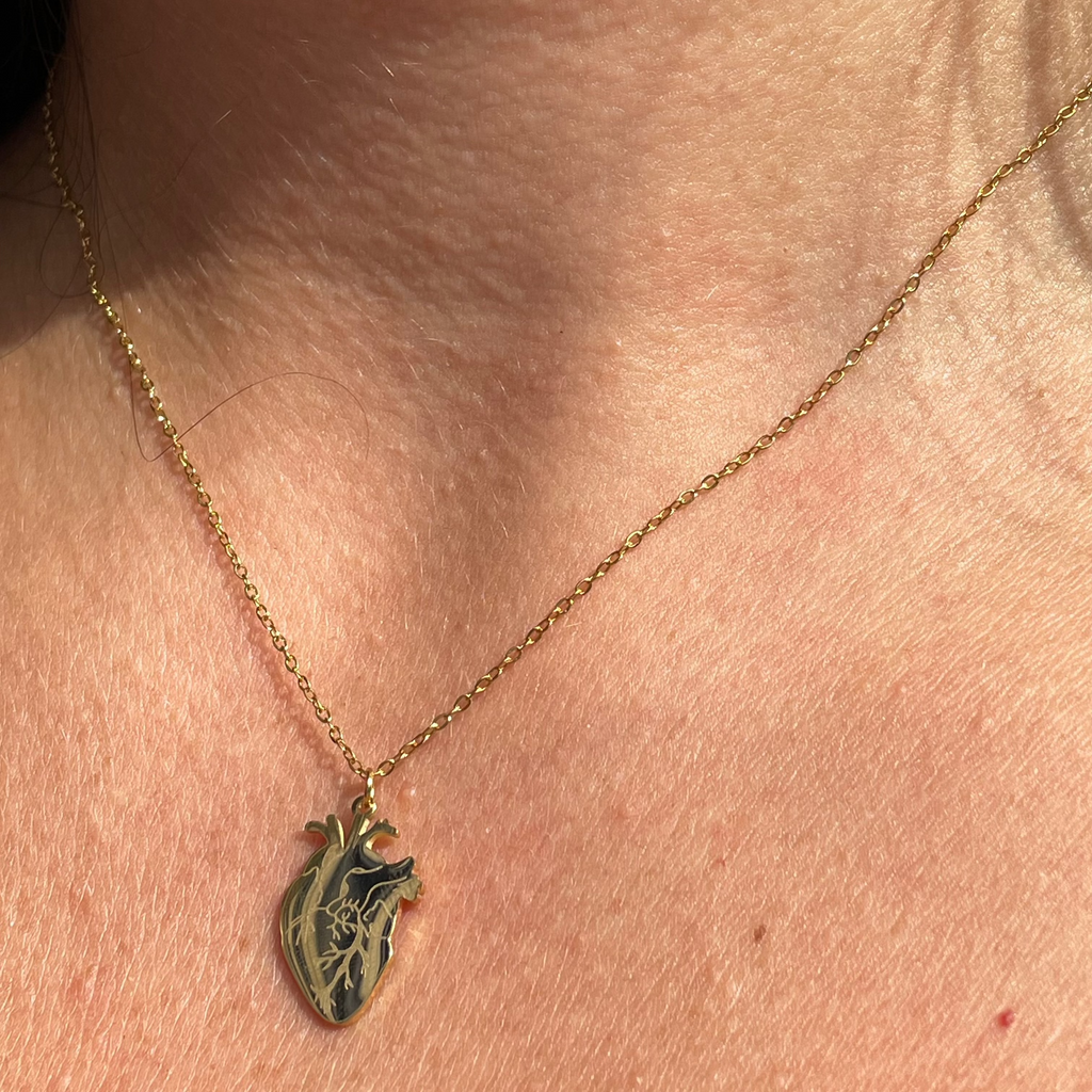 Collana cuore anatomico in 2 colori