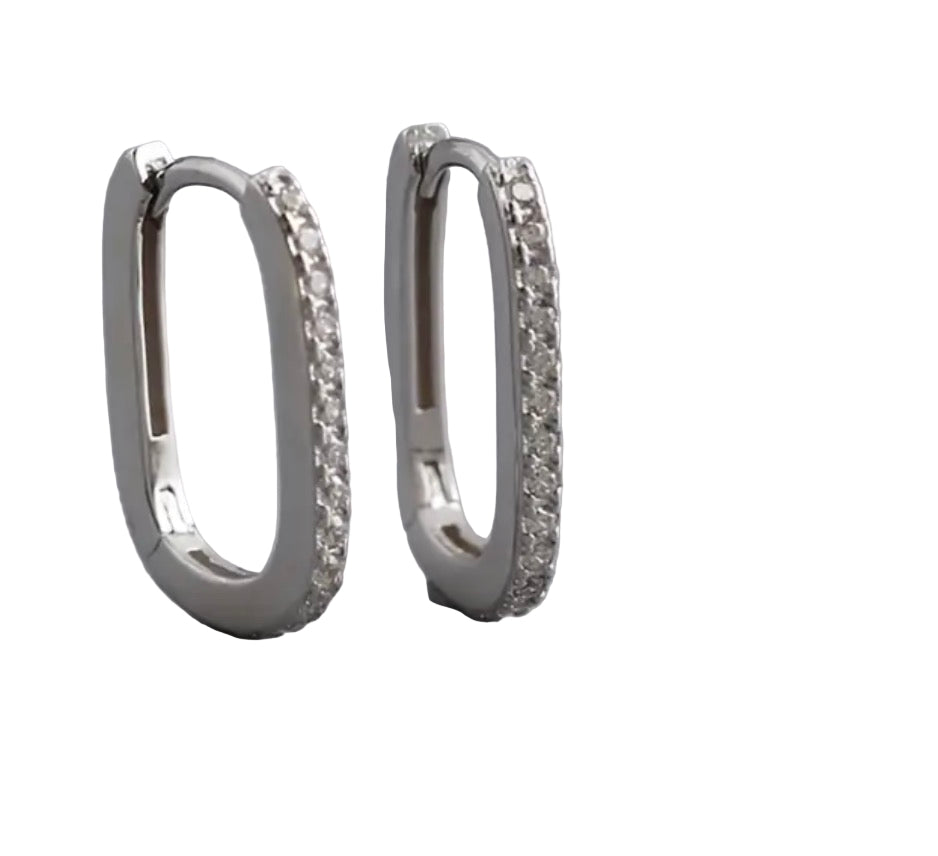 Orecchino rettangolo in 2 colori