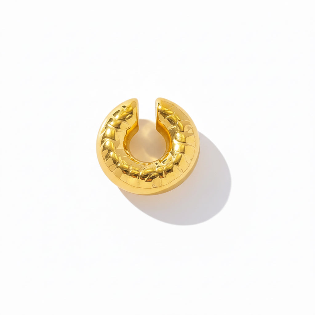 Ear cuff martellato grande in 2 colori