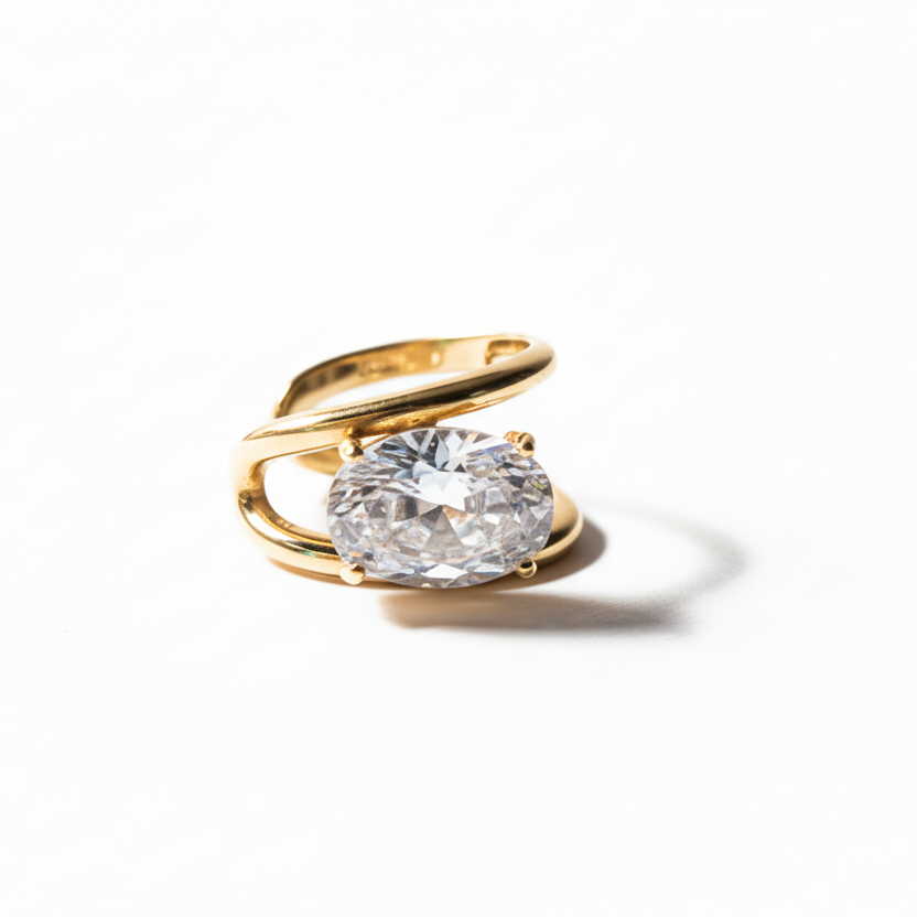 Ear cuff oval sparkling