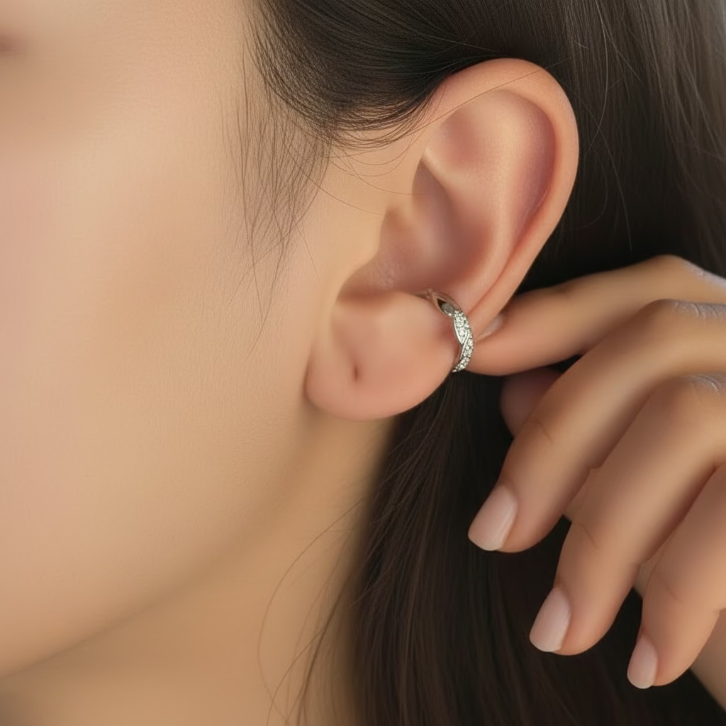 Ear cuff sparkling knot