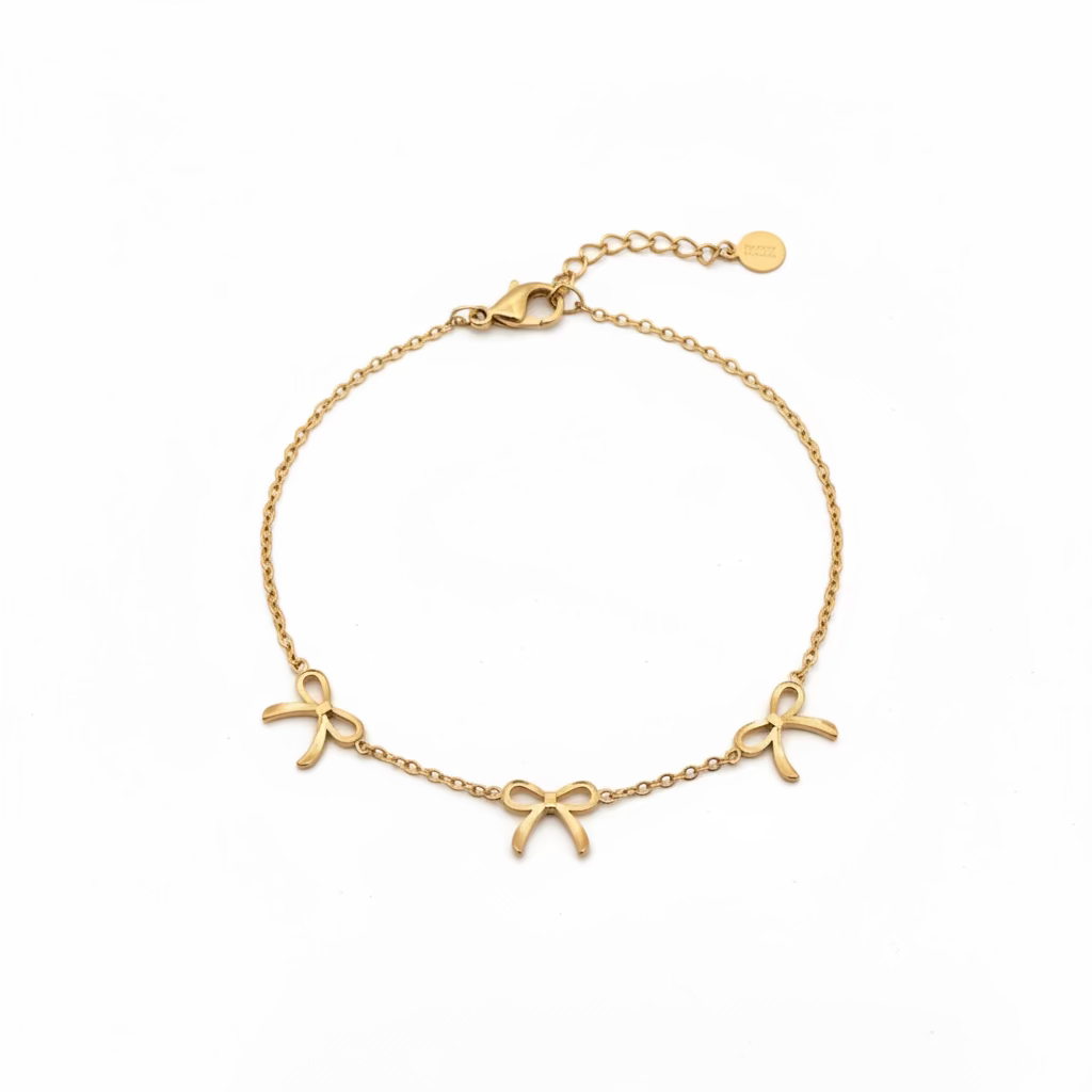 Bracciale tre fiocchetti in 2 colori