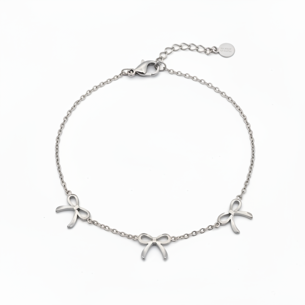 Bracciale tre fiocchetti in 2 colori