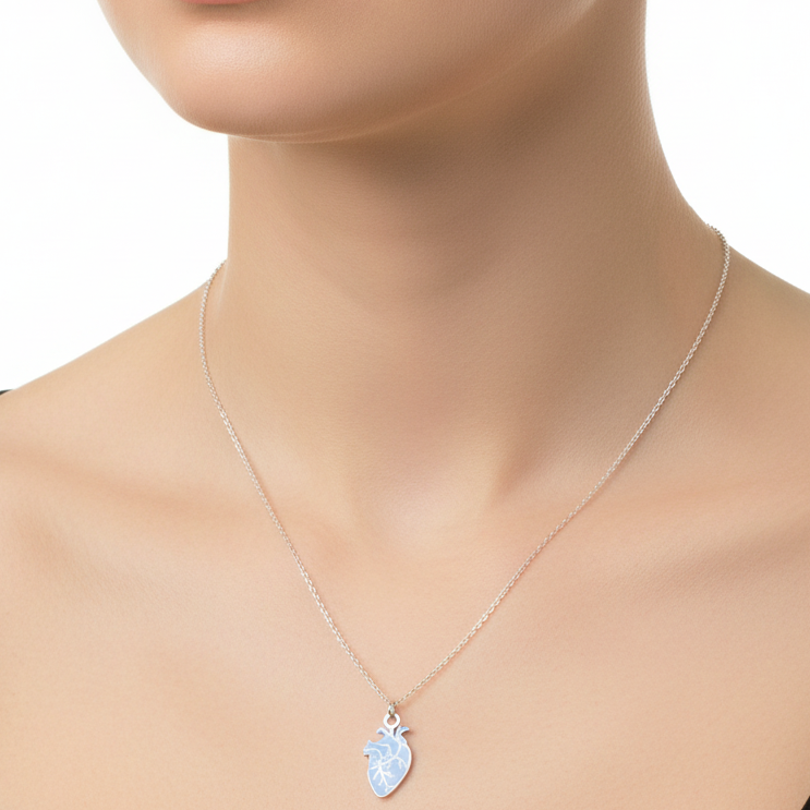 Collana cuore anatomico in 2 colori
