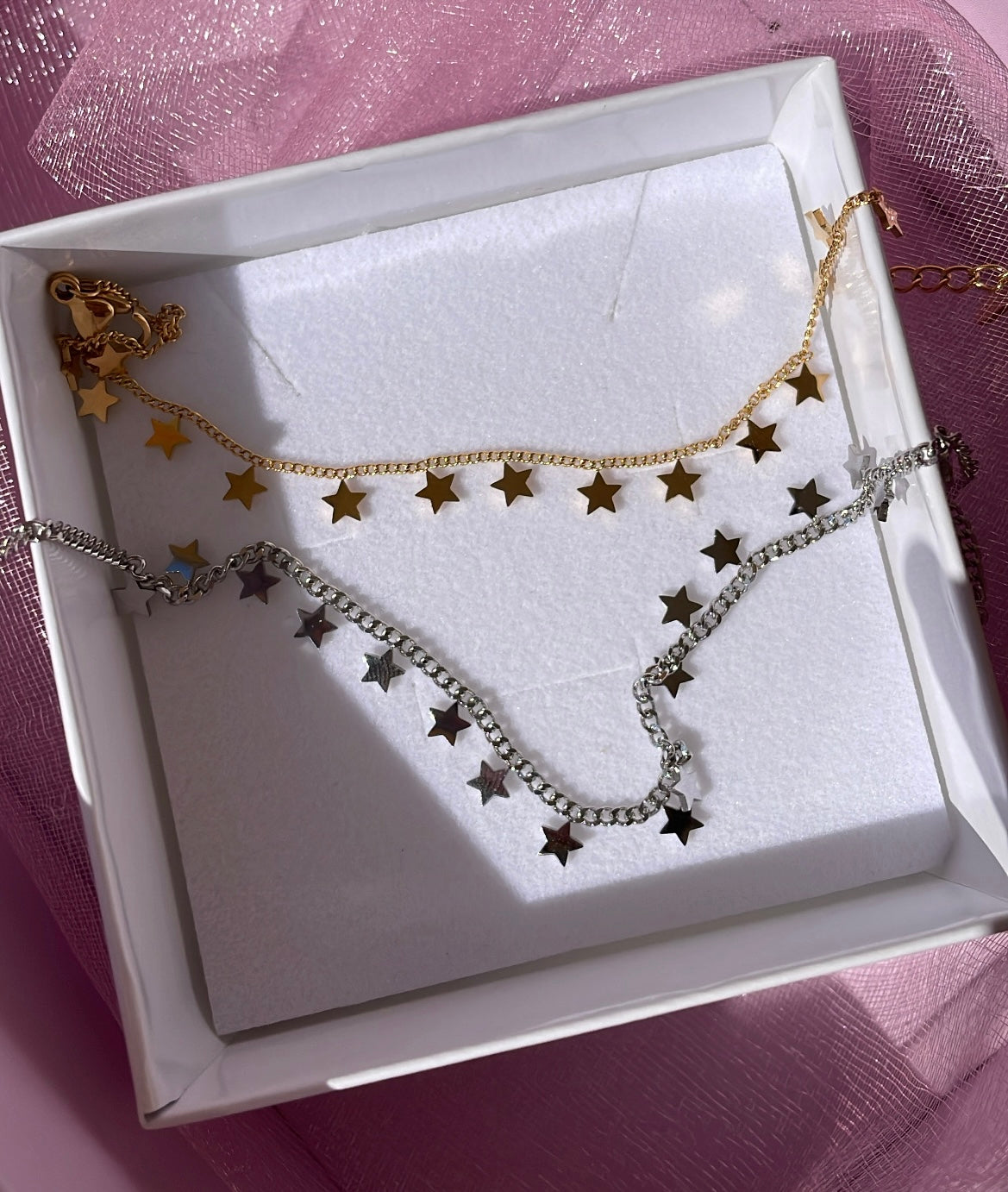 Bracciale con stelline in 2 colori