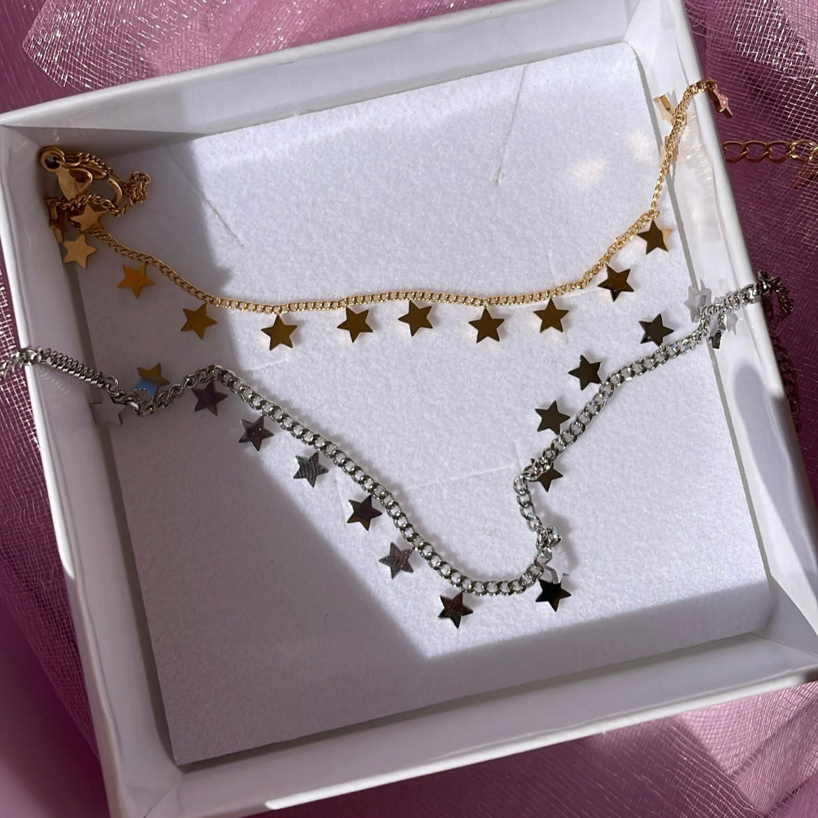 Bracciale con stelline in 2 colori