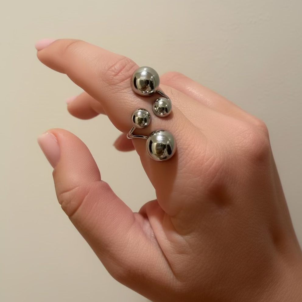 Anello double bubble in 2 colori