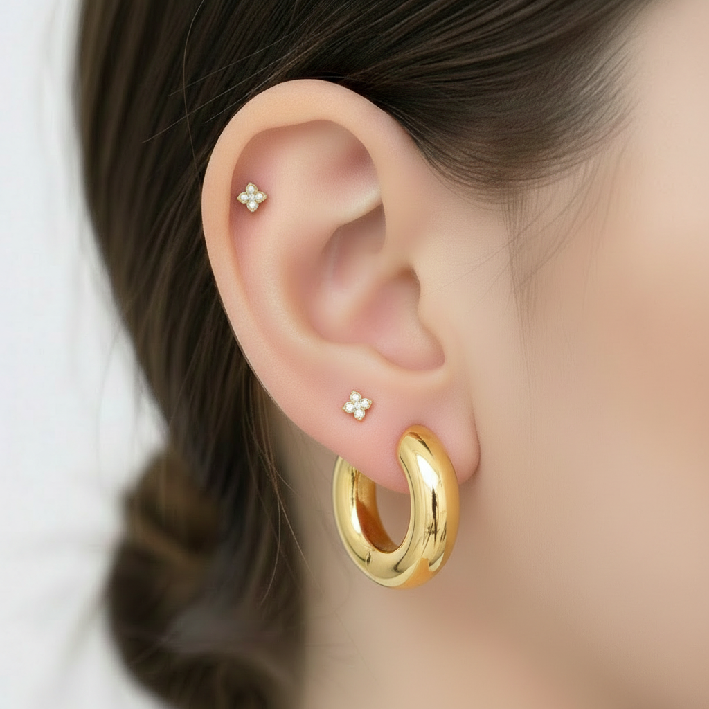 Piercing quadrifoglio mini in 2 colori