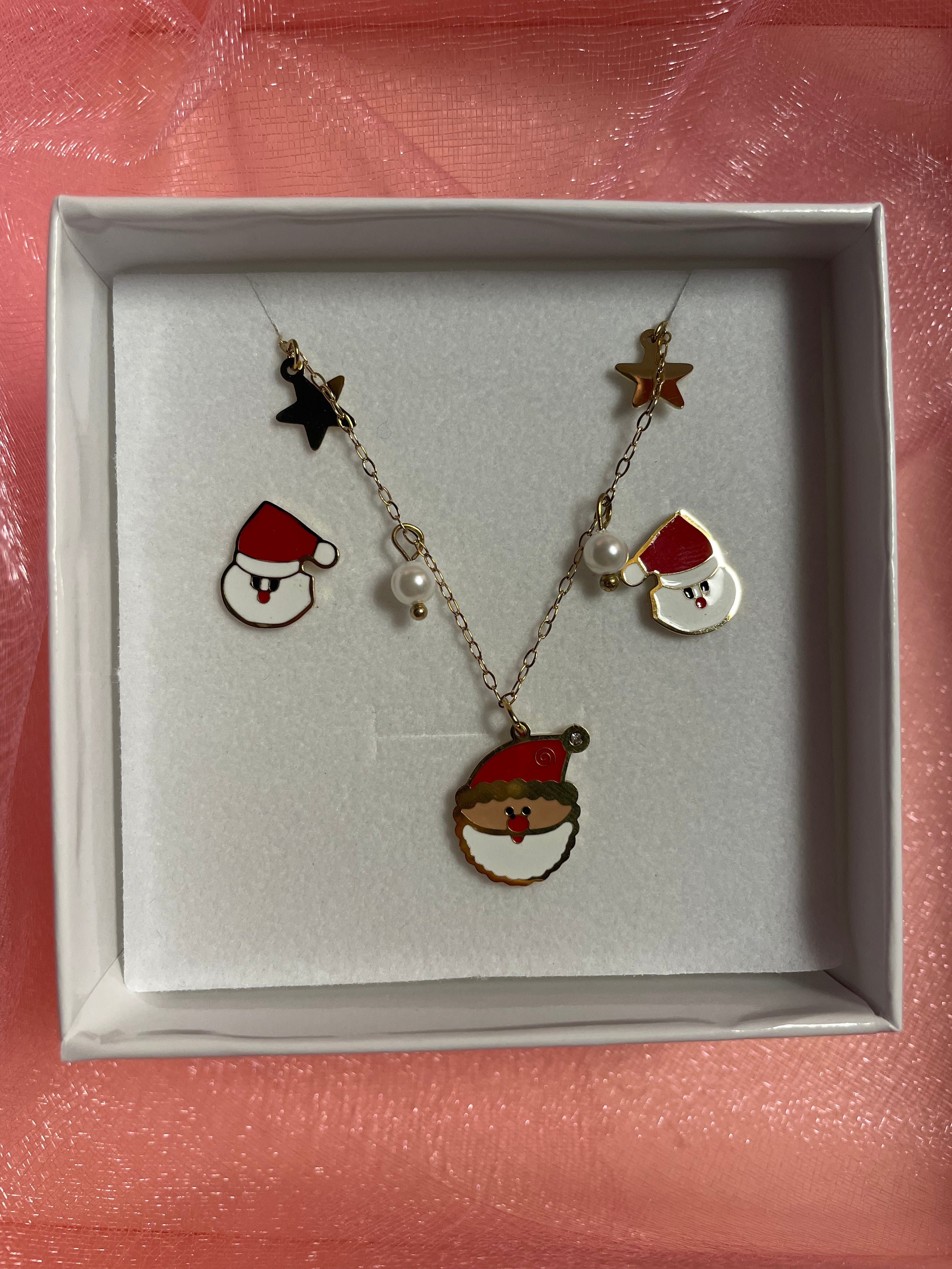 Set collana + orecchini babbo Natale