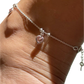 Cavigliera con cuori pendenti in 3 colori