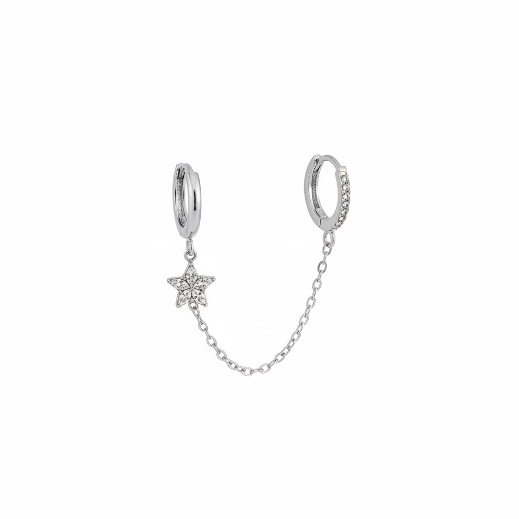 Orecchino Double Hoop Flower