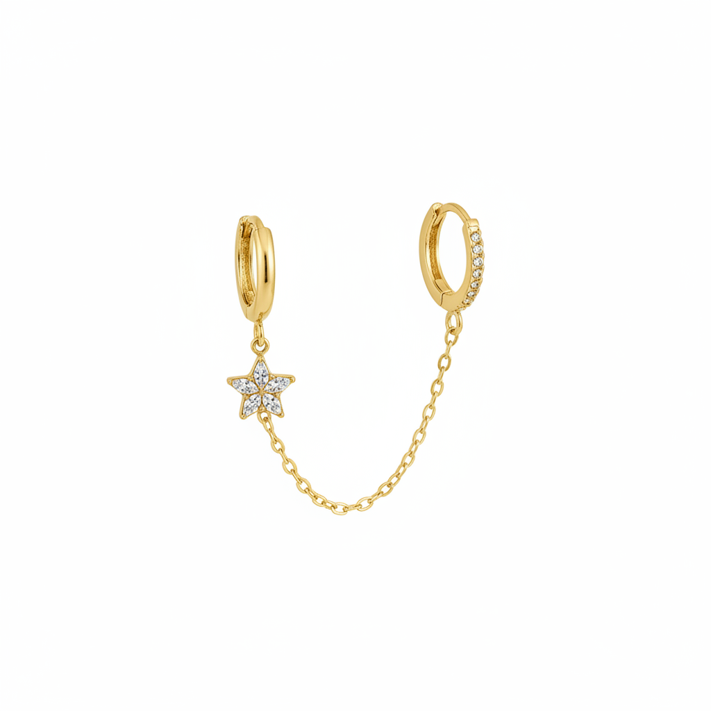 Orecchino Double Hoop Flower