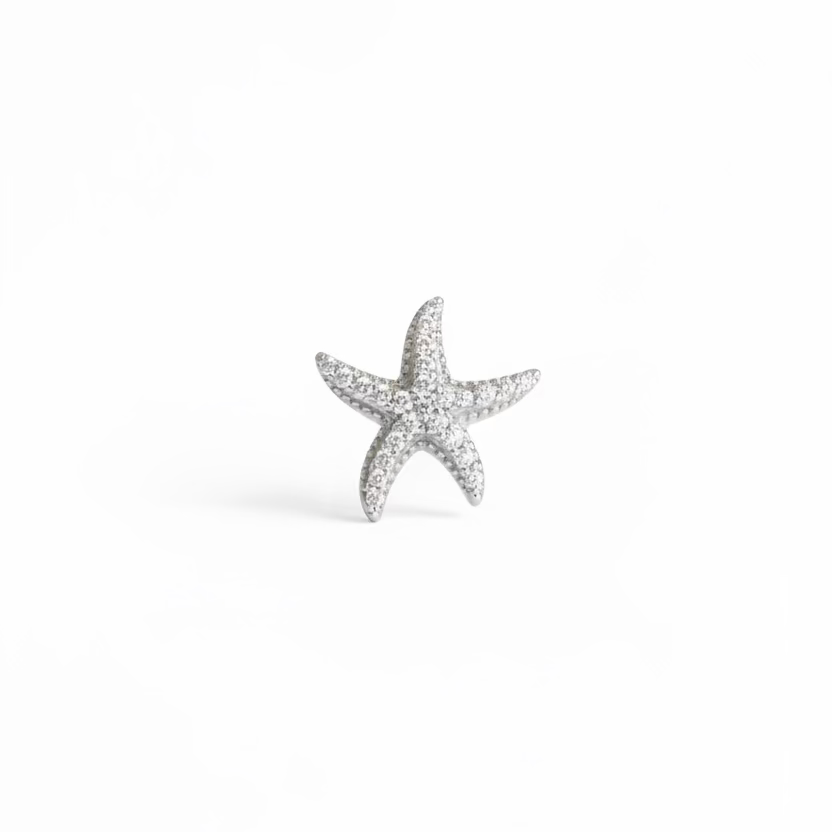Orecchino starfish glitter