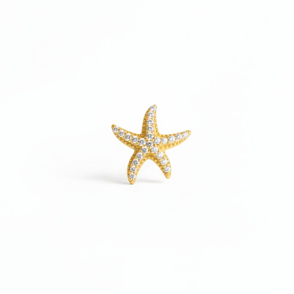 Orecchino starfish glitter