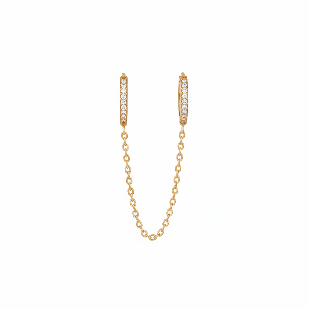 Orecchino double hoop chain