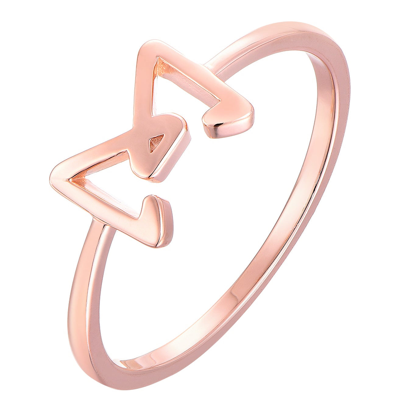 Anello Glowy Bow placcato oro rosa