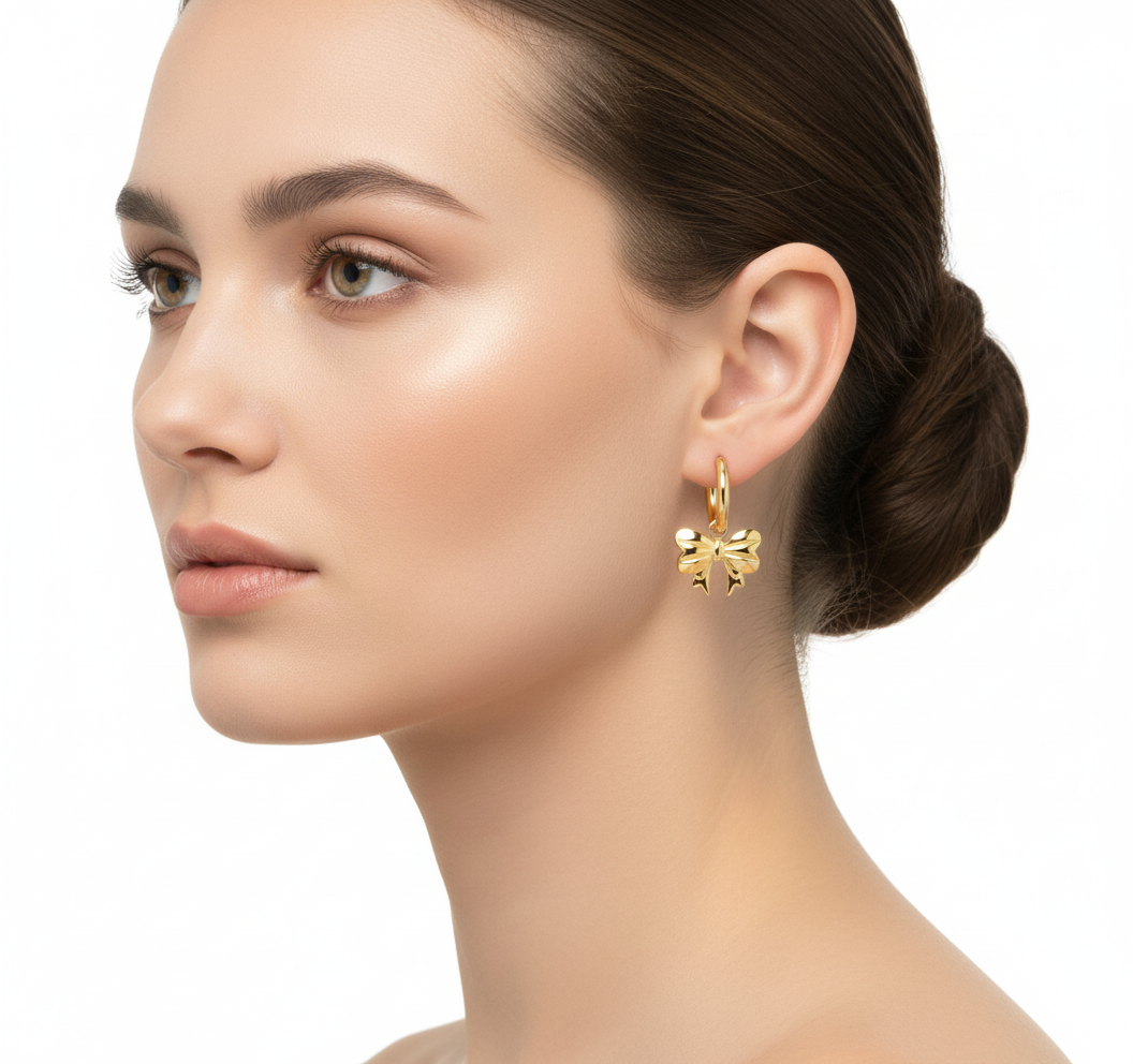 Orecchino fiocco in 2 colori