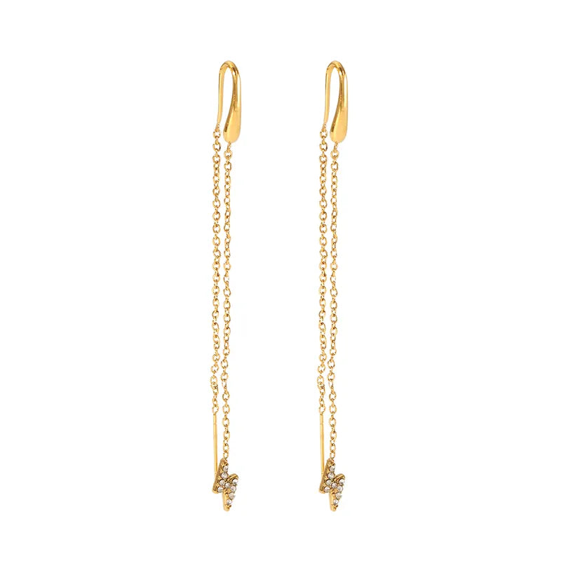 Orecchino pendente fulmine in 2 colori