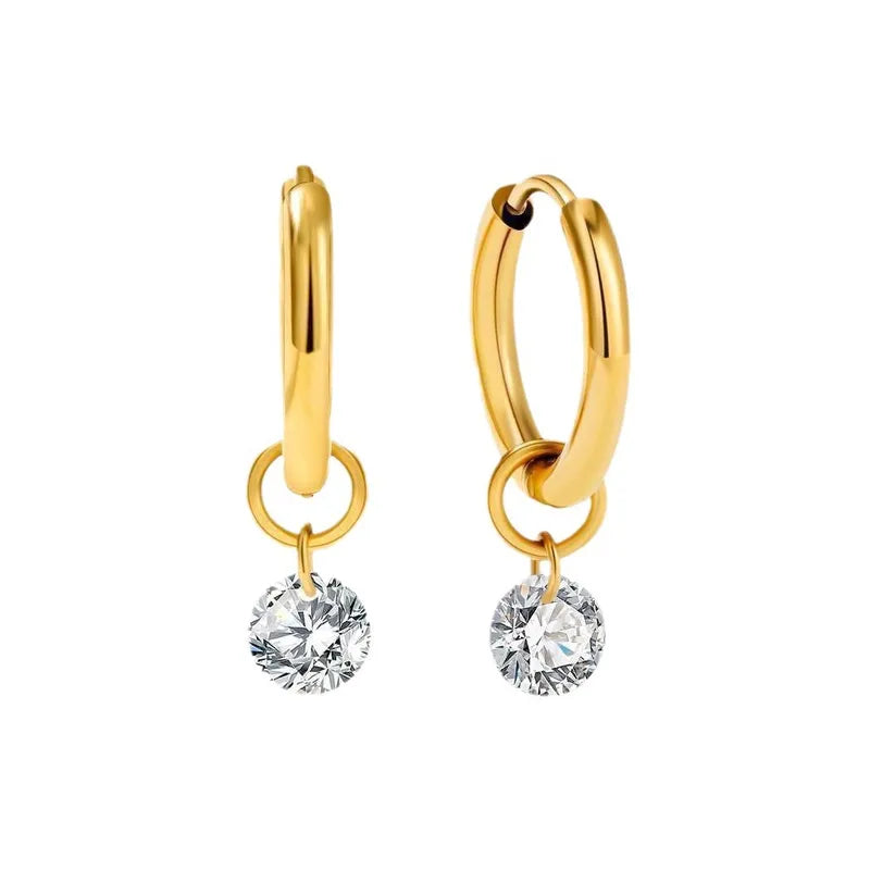 Orecchino brilliance tondo in 2 colori