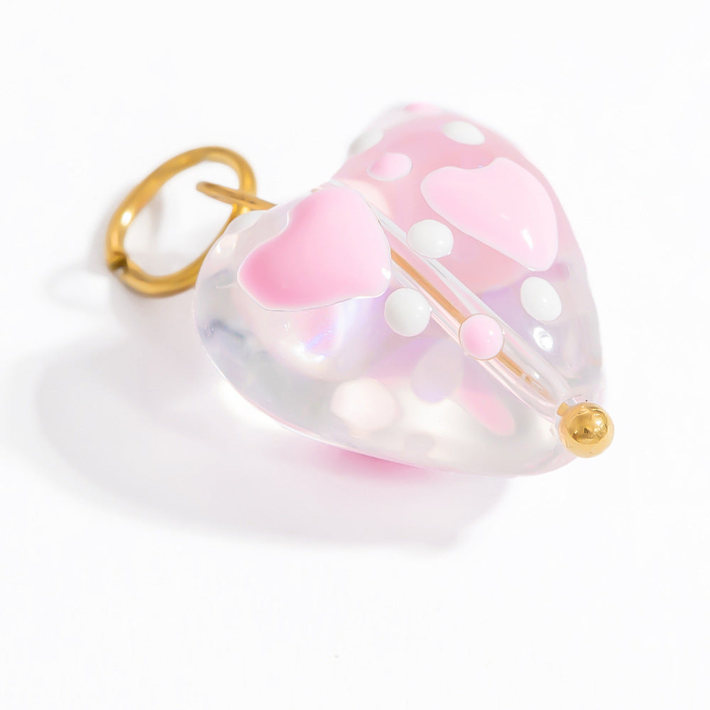 Charm Cuore a pois in 2 colori