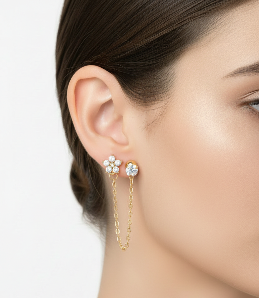 Piercing Twin fiore in 2 colori