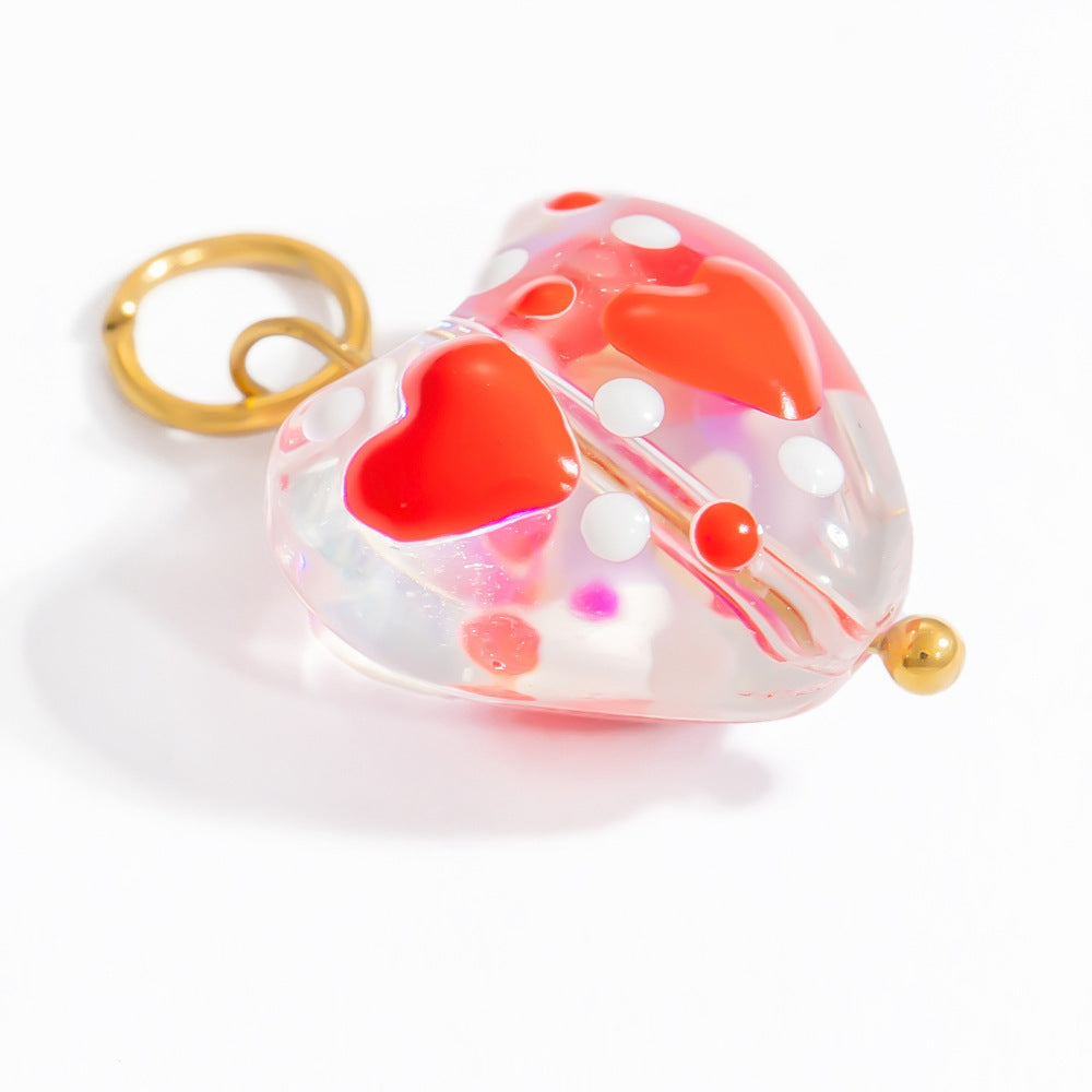Charm Cuore a pois in 2 colori