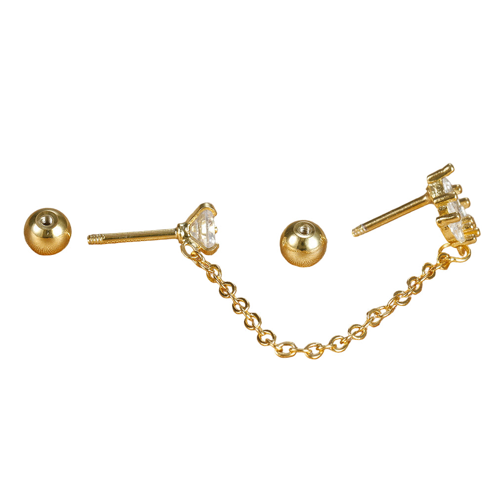 Orecchino Twin fiore in 2 colori