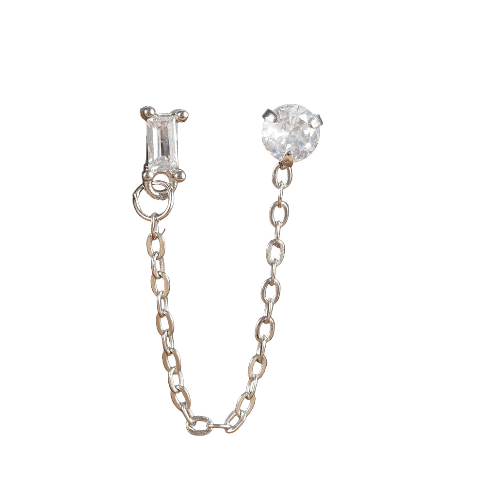 Orecchino Twin rettangolo in 2 colori