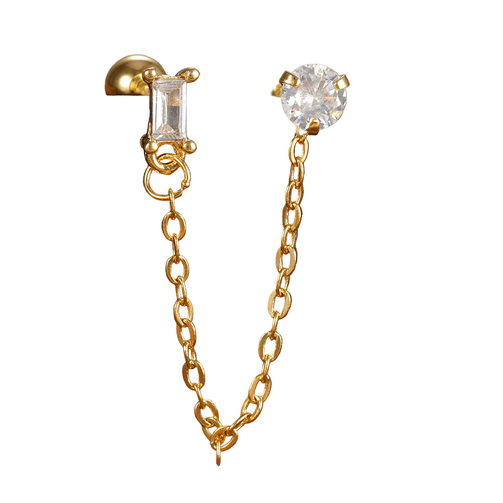 Orecchino Twin rettangolo in 2 colori