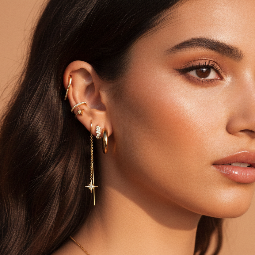 Orecchino Sali e scendi Duo stella polare