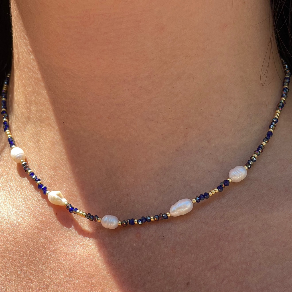 Collana scintilla di perle in 4 colori