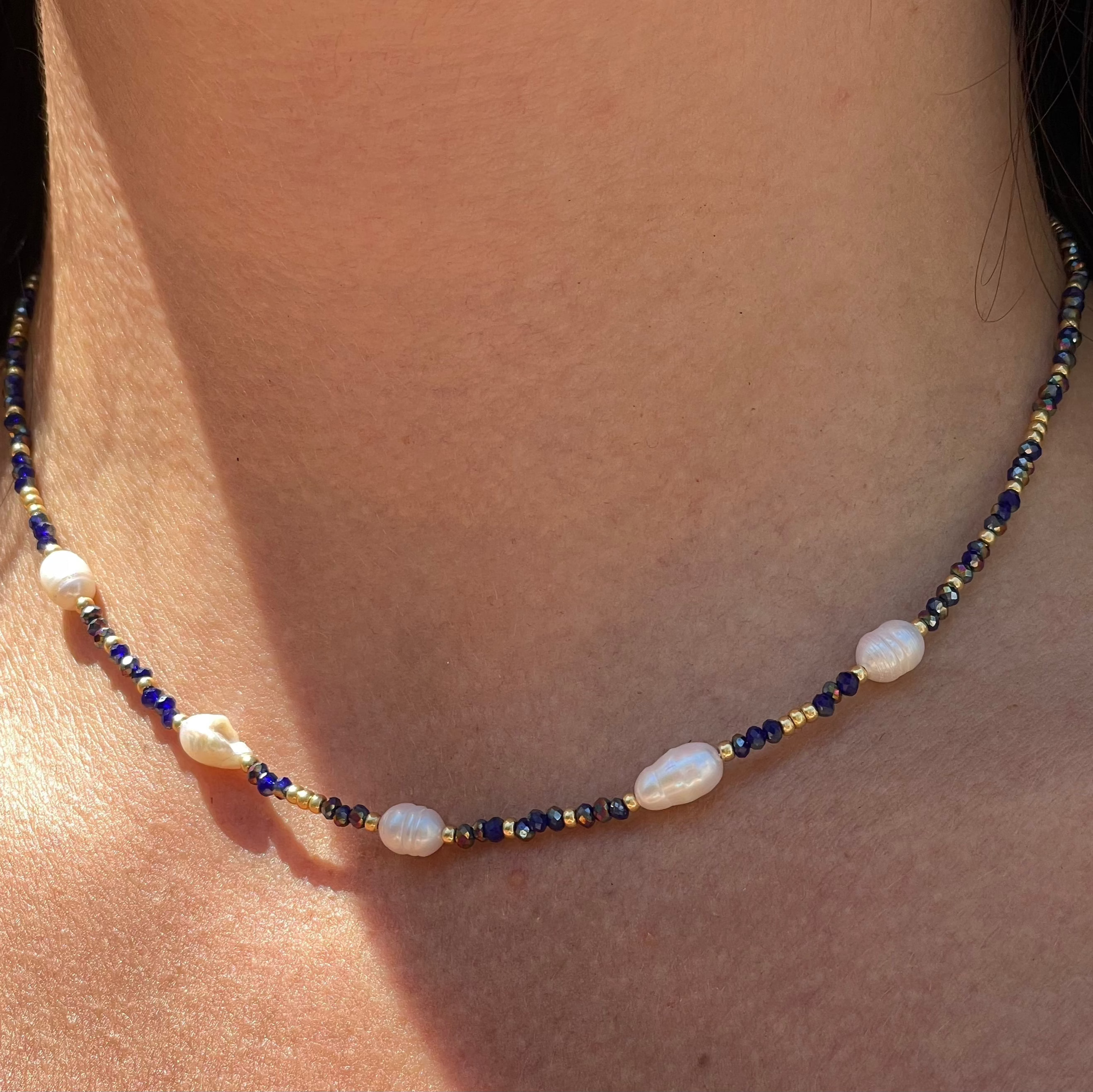 Collana scintilla di perle in 4 colori