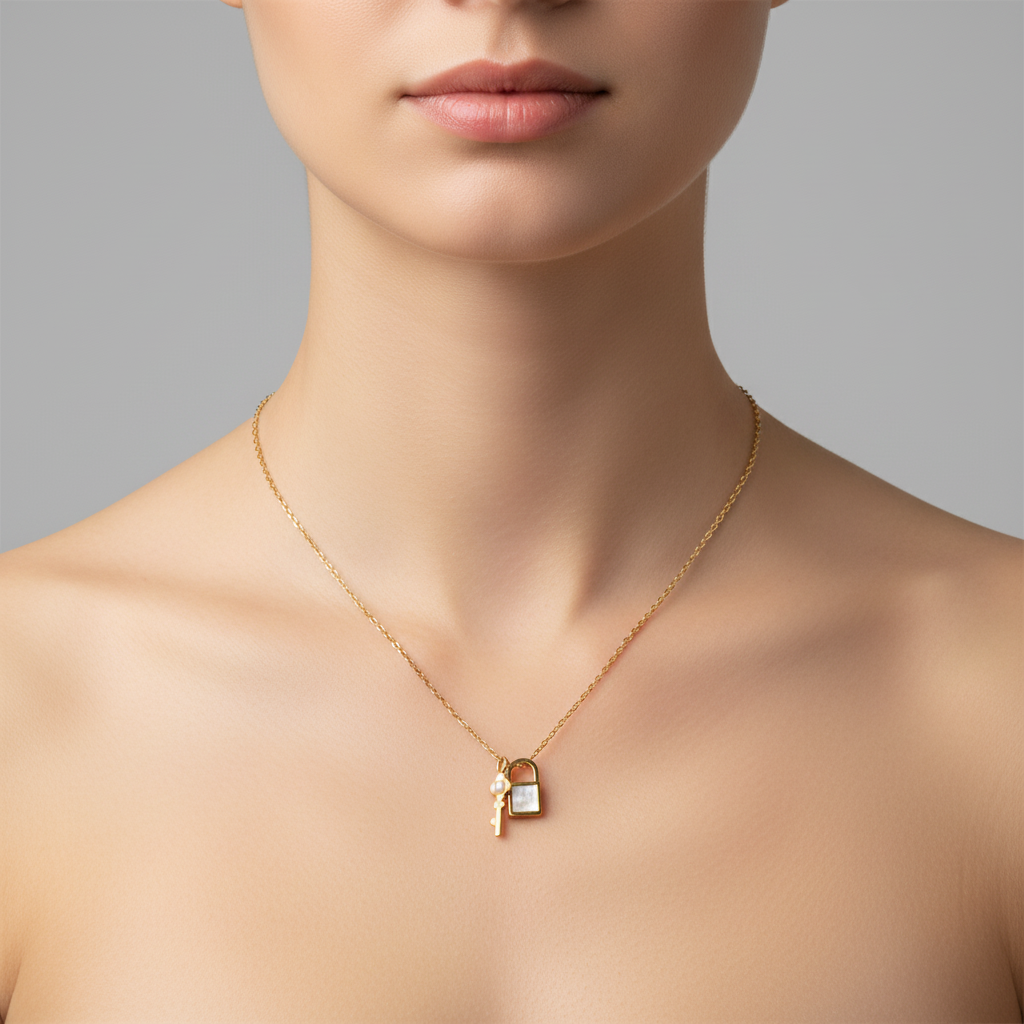Collana chiave con lucchetto