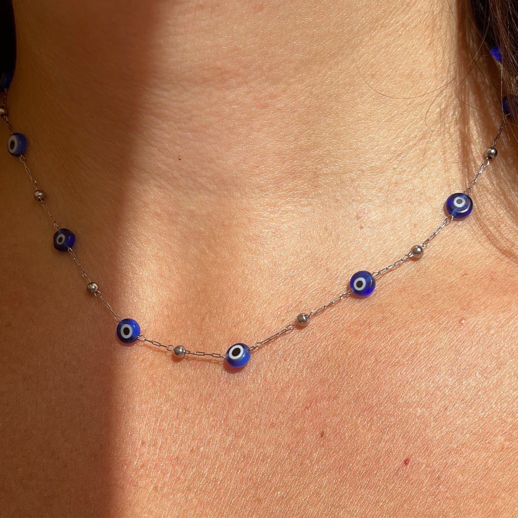 Collana con perline e occhio di Allah in 3 colori