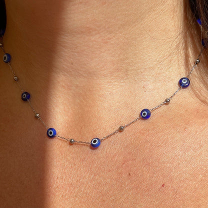 Collana con perline e occhio di Allah in 3 colori