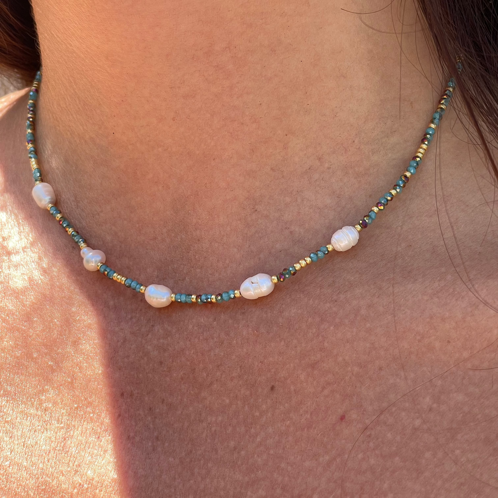 Collana scintilla di perle in 4 colori
