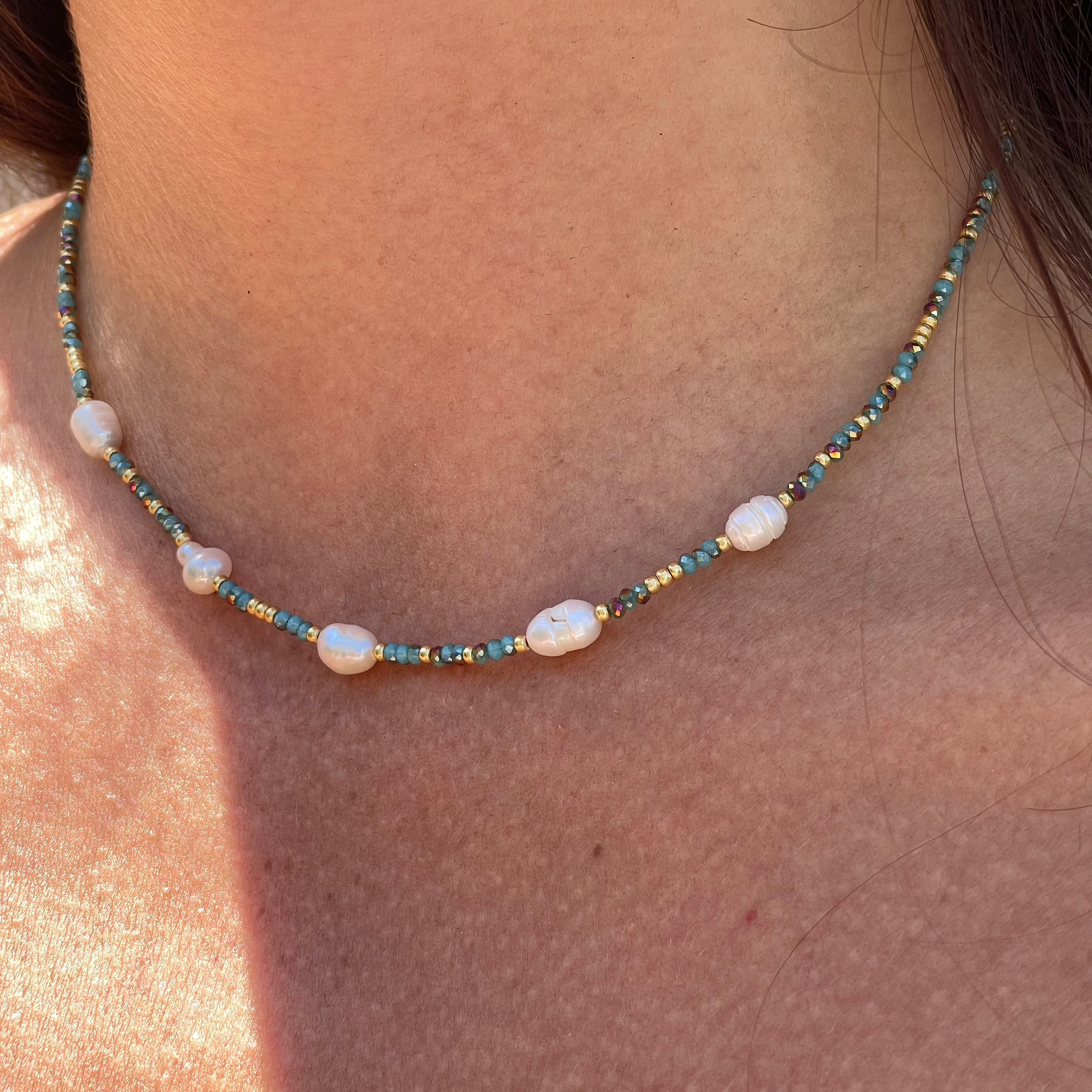 Collana scintilla di perle in 4 colori