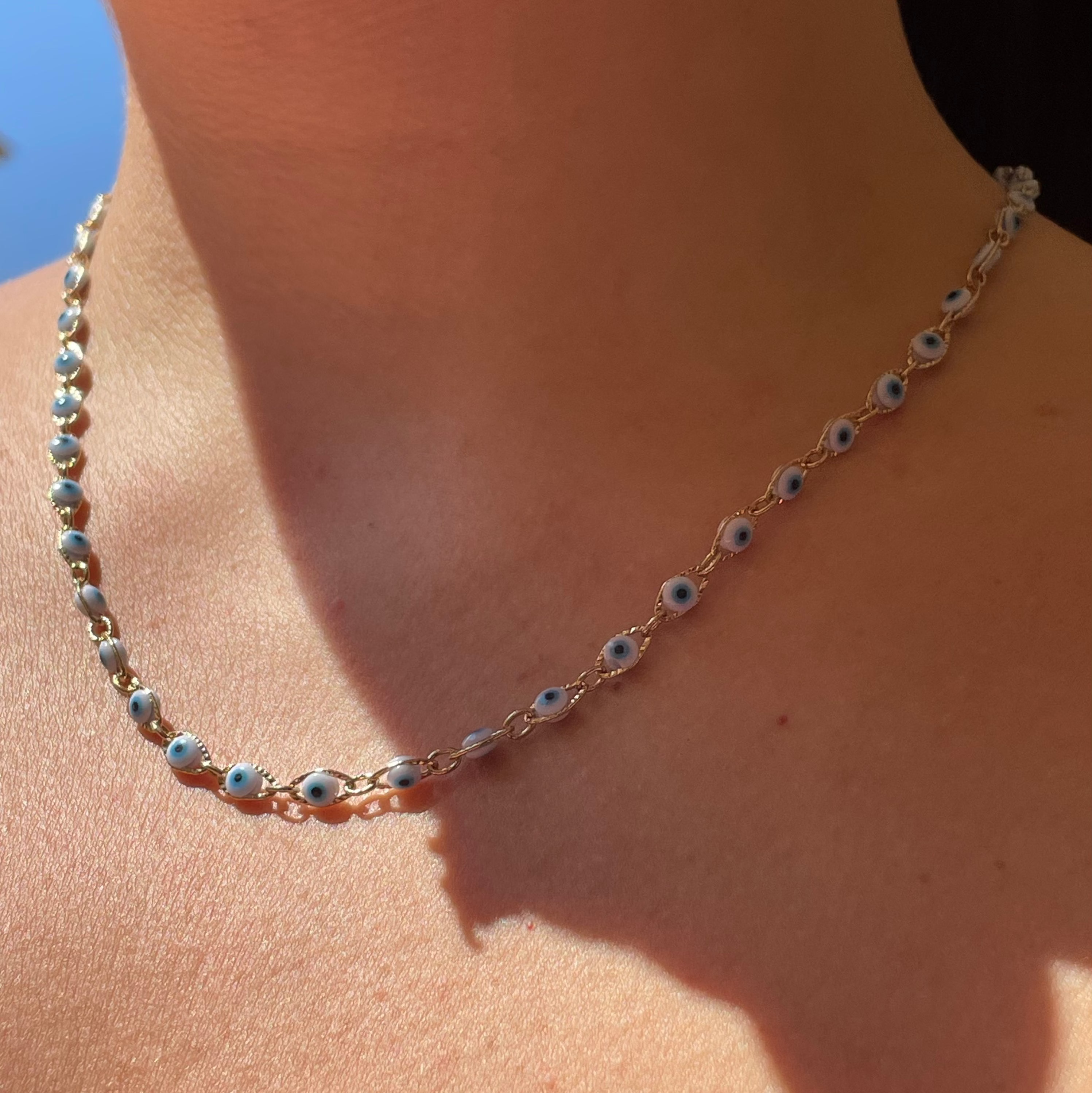 Collana con occhio di Allah bianco