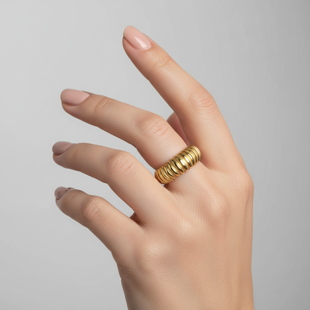 Anello bombato rigato