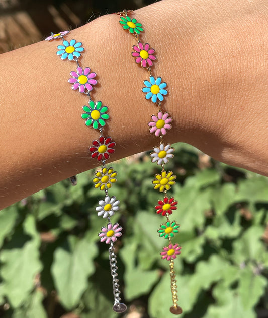 Bracciale margherite in 2 colori