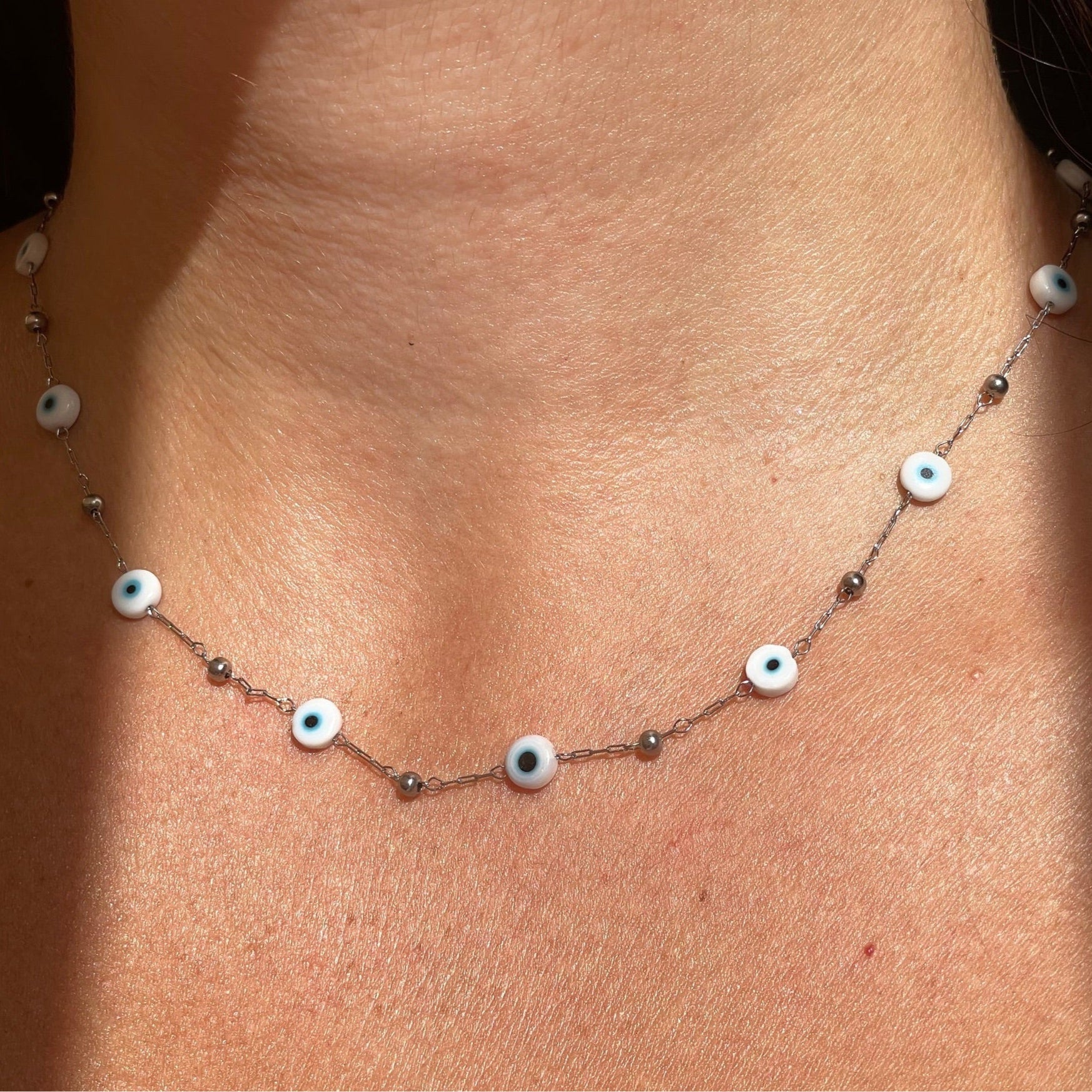 Collana con perline e occhio di Allah in 3 colori