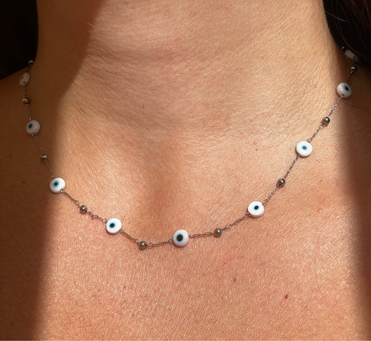 Collana con perline e occhio di Allah in 3 colori