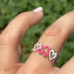 Anello cuori smaltato in 3 colori