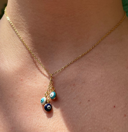 Collana con 3 occhi di allah pendenti