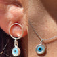 Set collana e orecchini occhio di Allah bianco e celeste