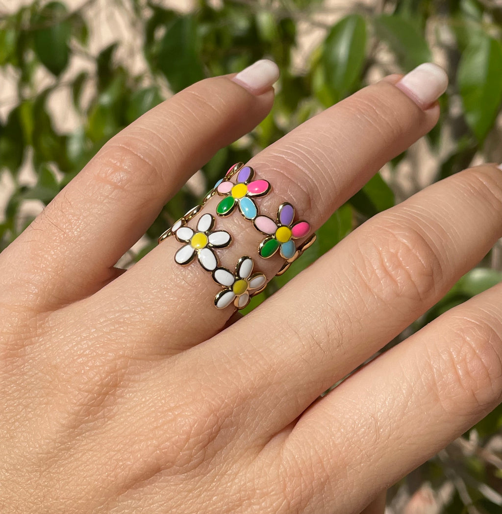 Anello margherite in 2 colori